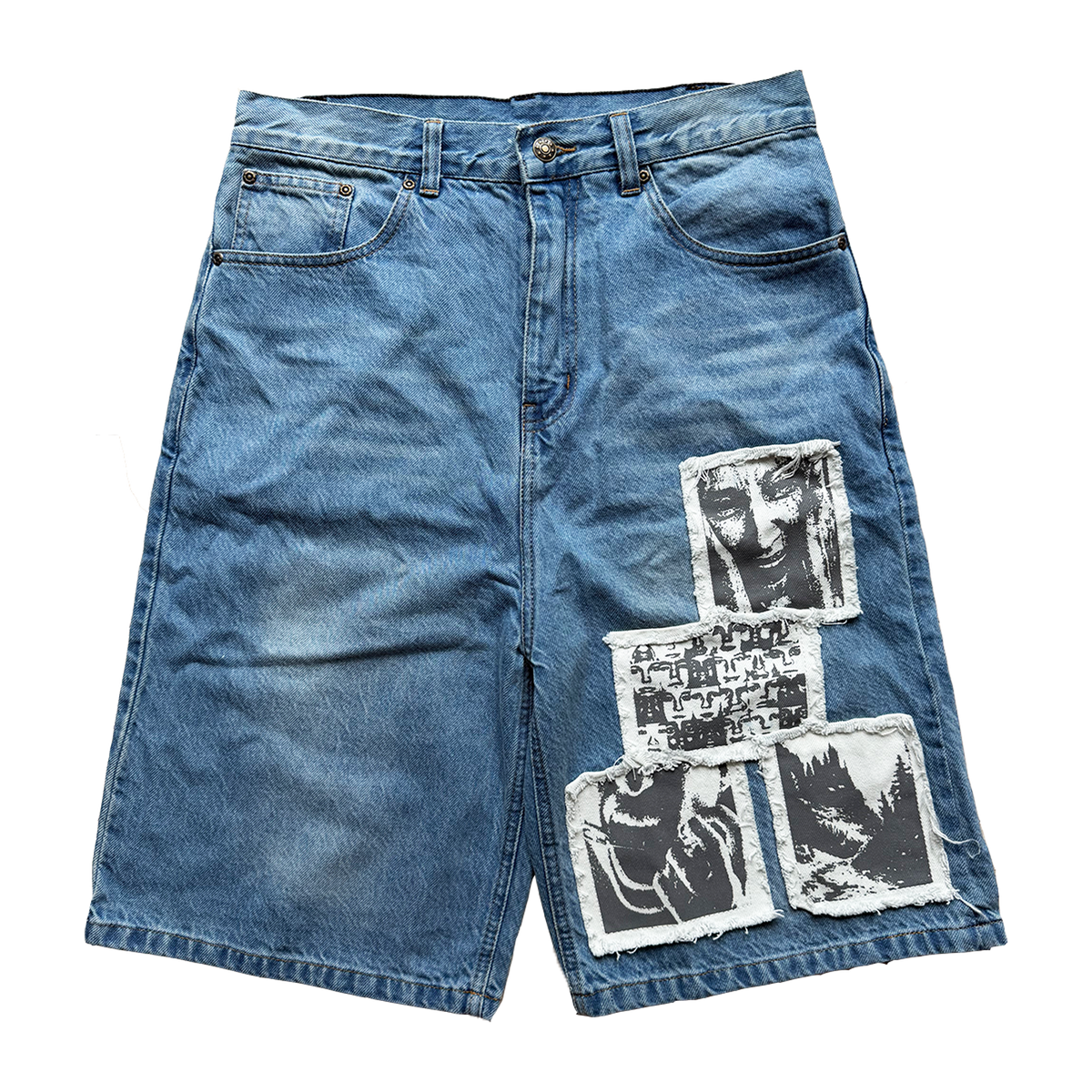 "Patches" Denim Shorts