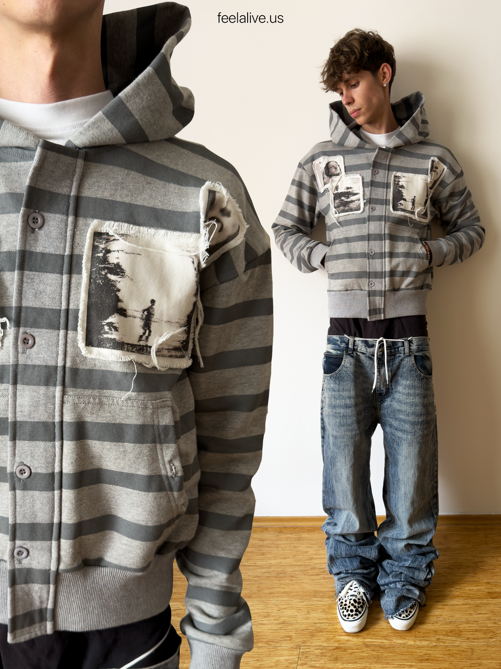 Riven Stripped Hoodie