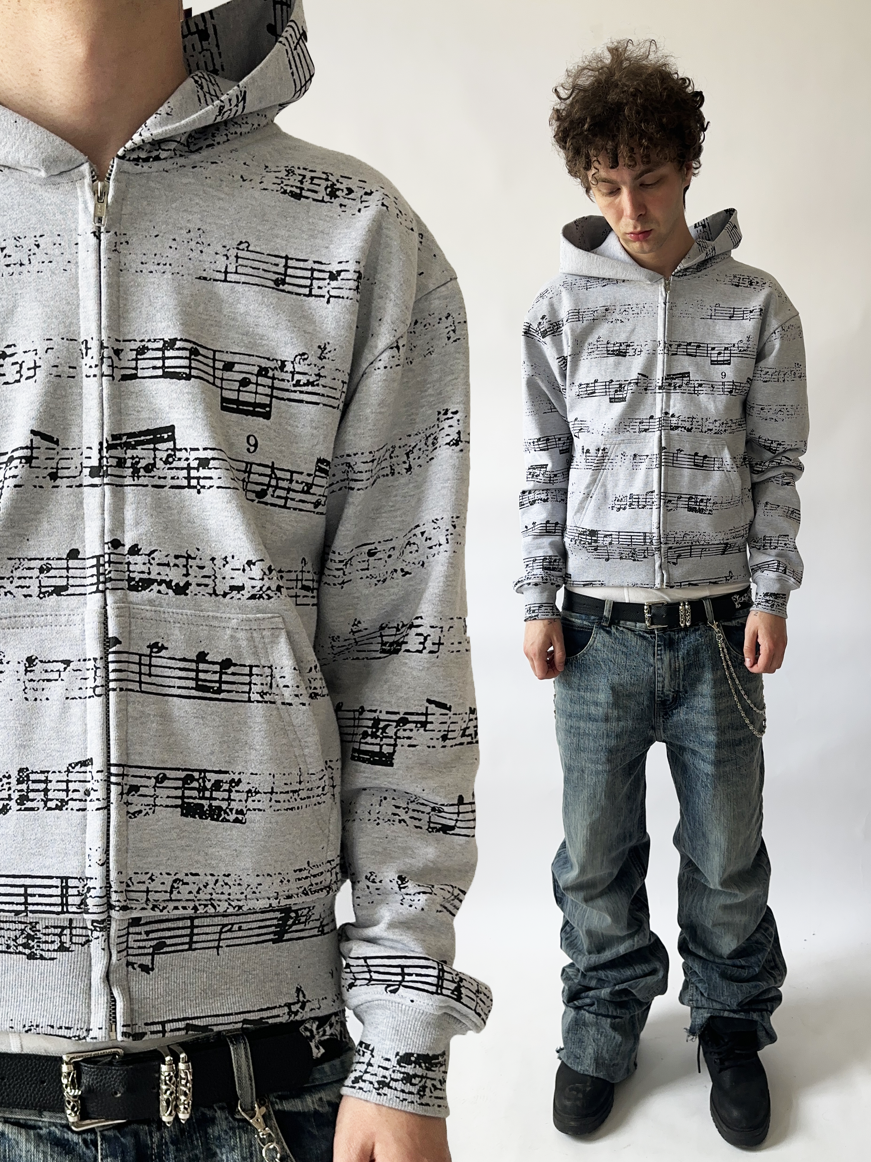 Hoodie Zip-up ''Notes''
