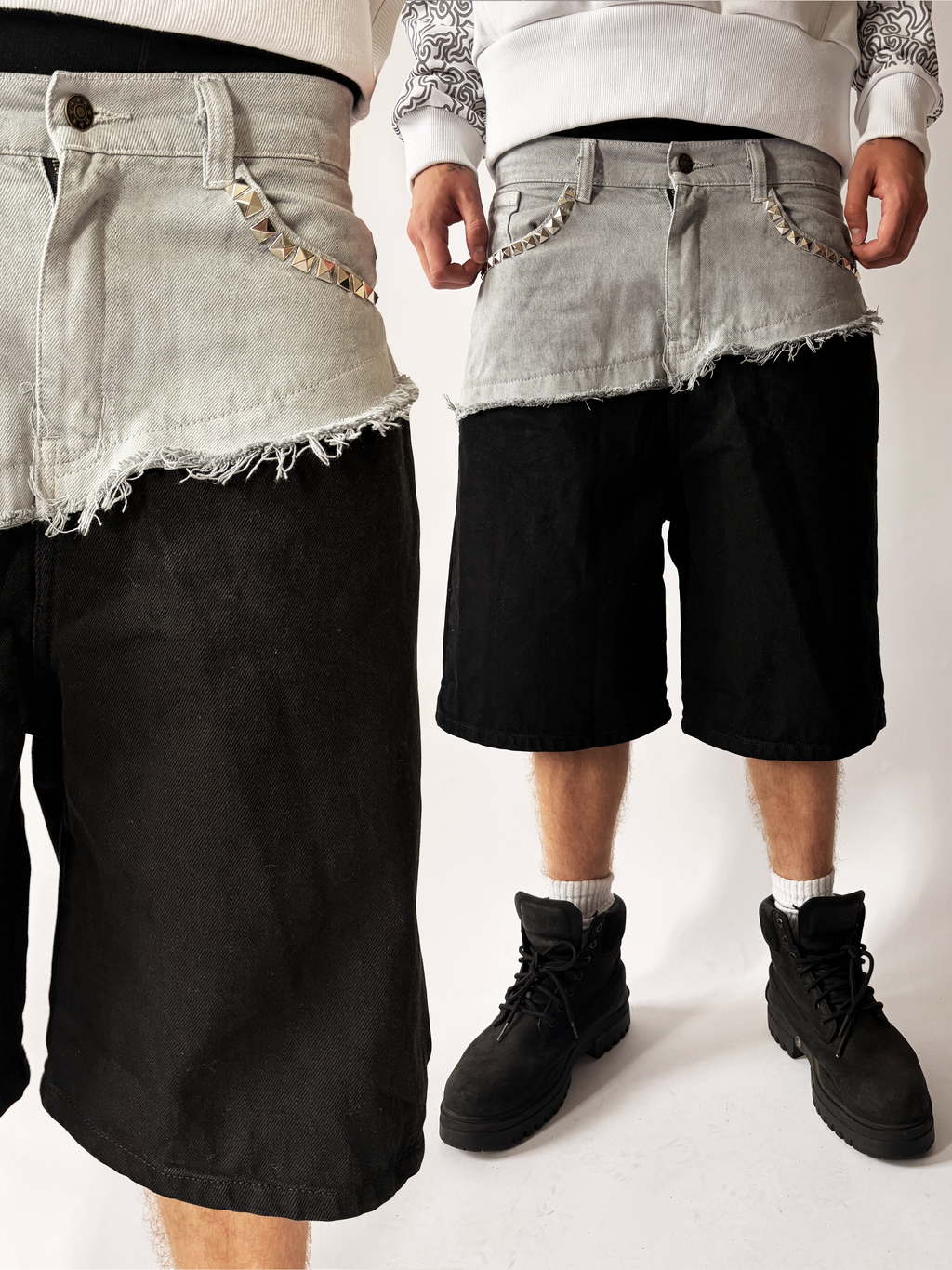 DENIM SHORTS STUDDED