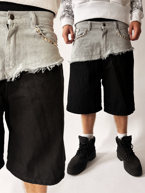 DENIM SHORTS STUDDED